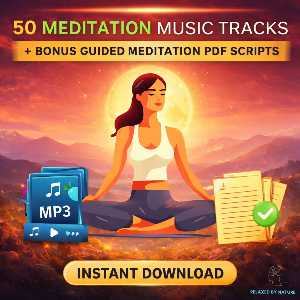Meditation Music MP3 Bundle – 50 Instrumental Tracks + Guided Meditation Scripts